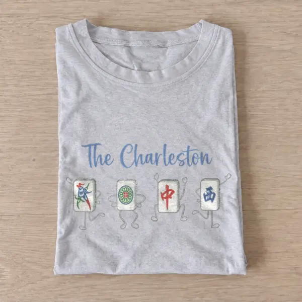 The charleston mahjong t shirt gray20mahjong charleston.webp