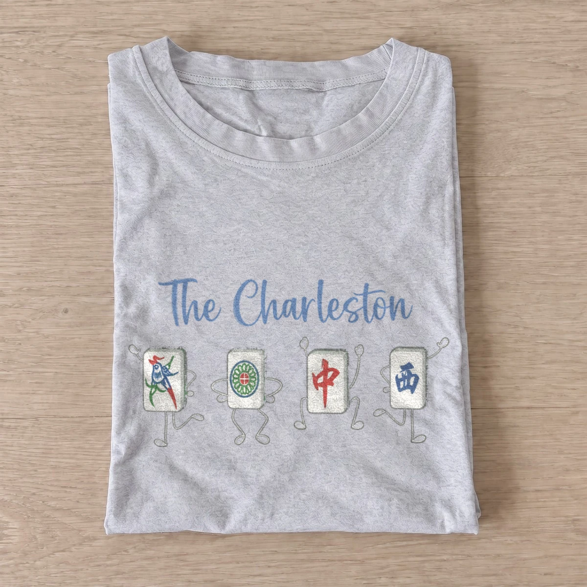 The charleston mahjong t shirt gray20mahjong charleston.webp