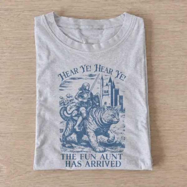 The fun aunt has arrived cat rider t shirt gray20fun aunt cat rider.webp