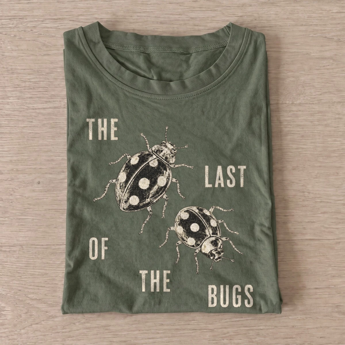 The last of the bugs graphic t shirt olive20last of bugs.webp