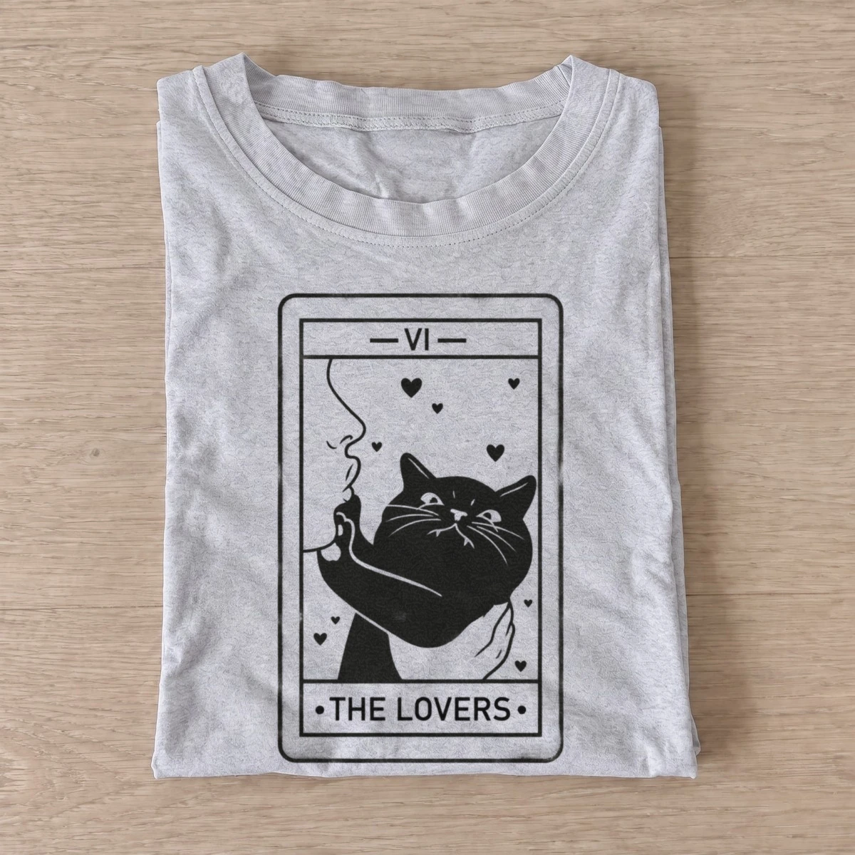 The lovers tarot cat t shirt gray20lovers tarot cats.webp