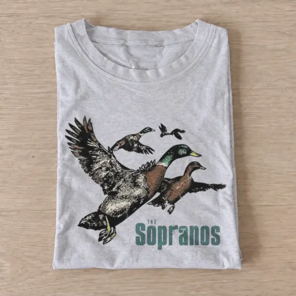 The sopranos mobster ducks graphic t shirt gray20mobster ducks.webp