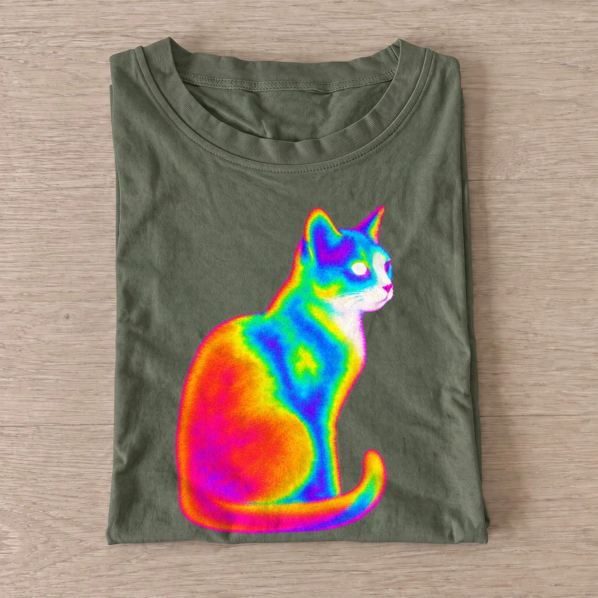 Thermal cat t shirt olive20thermal cat.webp