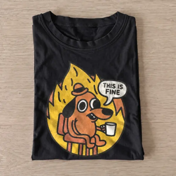 This is fine dog meme t shirt black20this is fine dog.webp