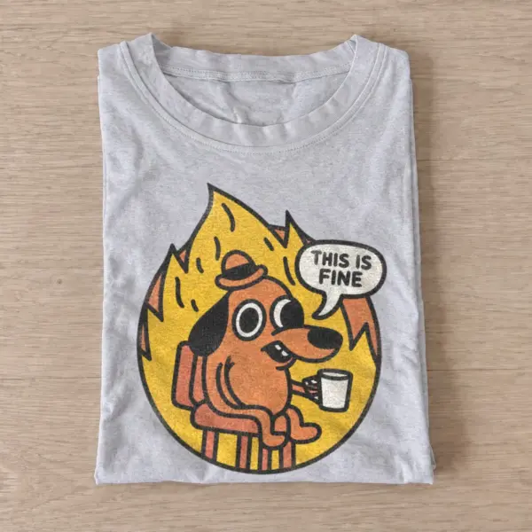 This is fine dog meme t shirt gray20this is fine dog.webp