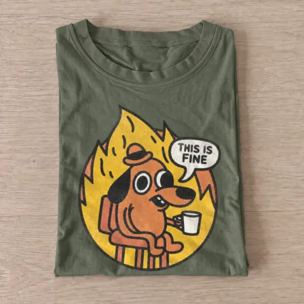 This is fine dog meme t shirt olive20this is fine dog.webp