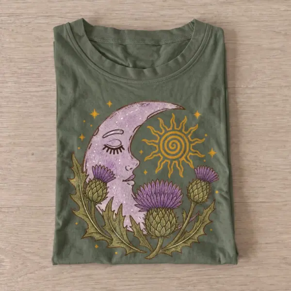 Thistle moon and sun t shirt olive20thistle moon sun.webp