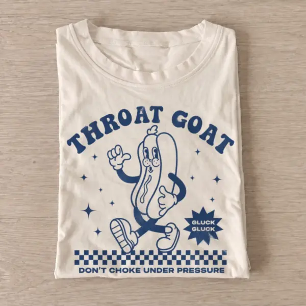Throat goat hotdog graphic t shirt sand20throat goat hotdog.webp