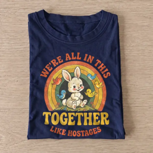 Together like hostages bunny t shirt navy20hostage bunny.webp