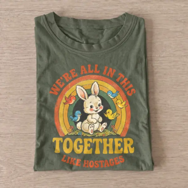 Together like hostages bunny t shirt olive20hostage bunny.webp