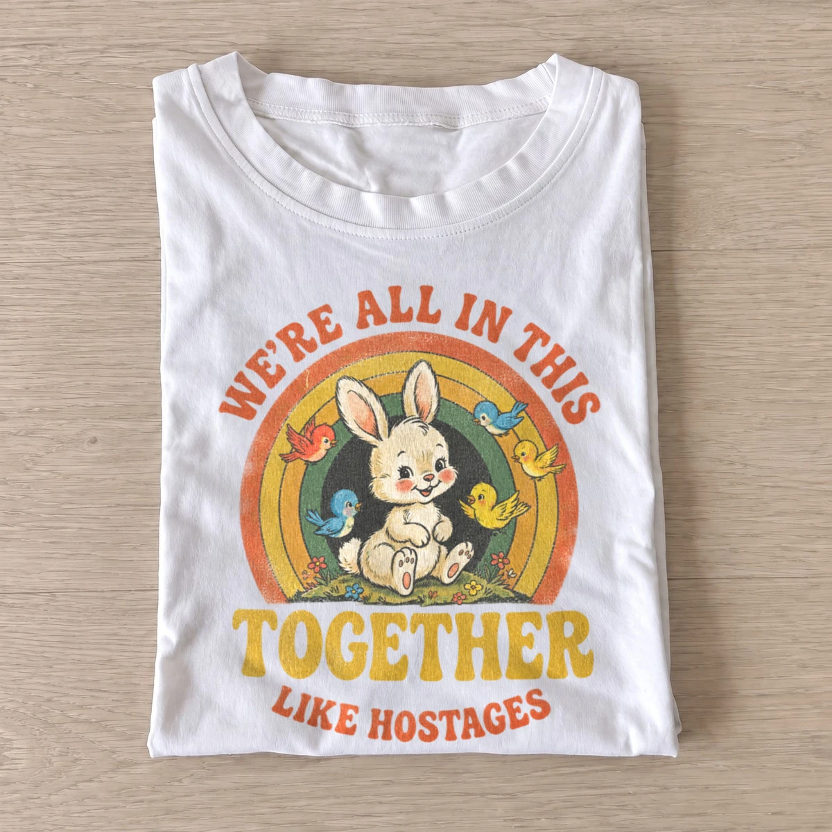 Together like hostages bunny t shirt white20hostage bunny.webp