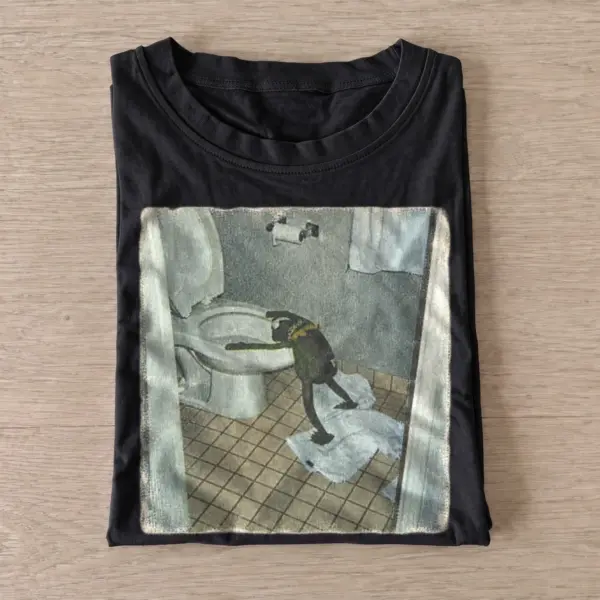 Toilet crow graphic t shirt black20toilet crow.webp