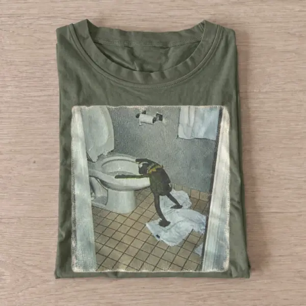 Toilet crow graphic t shirt olive20toilet crow.webp