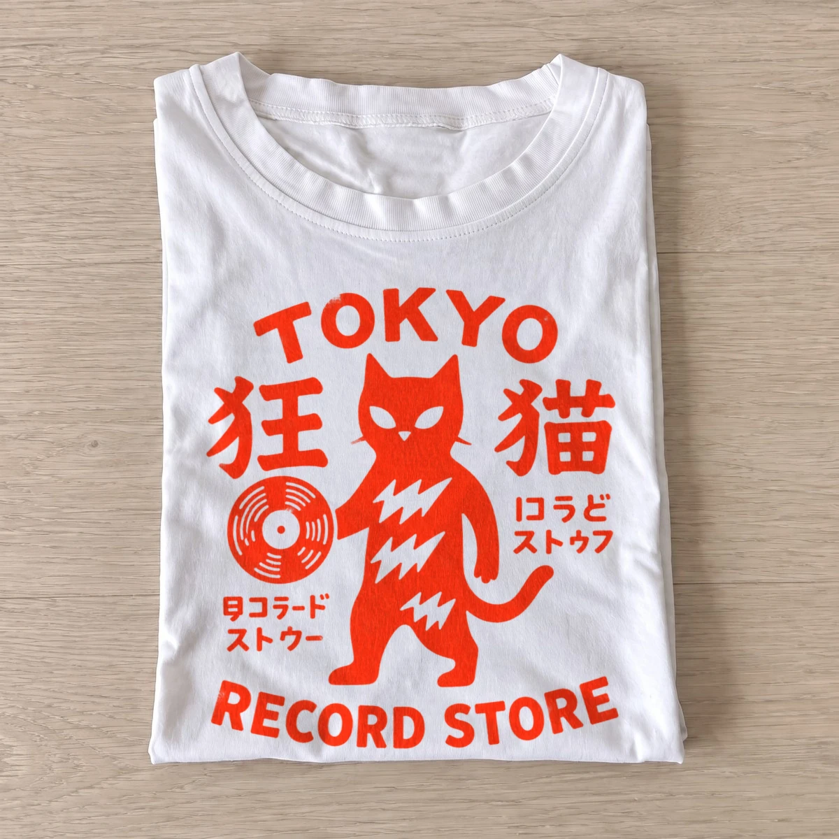 Tokyo record cat t shirt white20tokyo record cat.webp