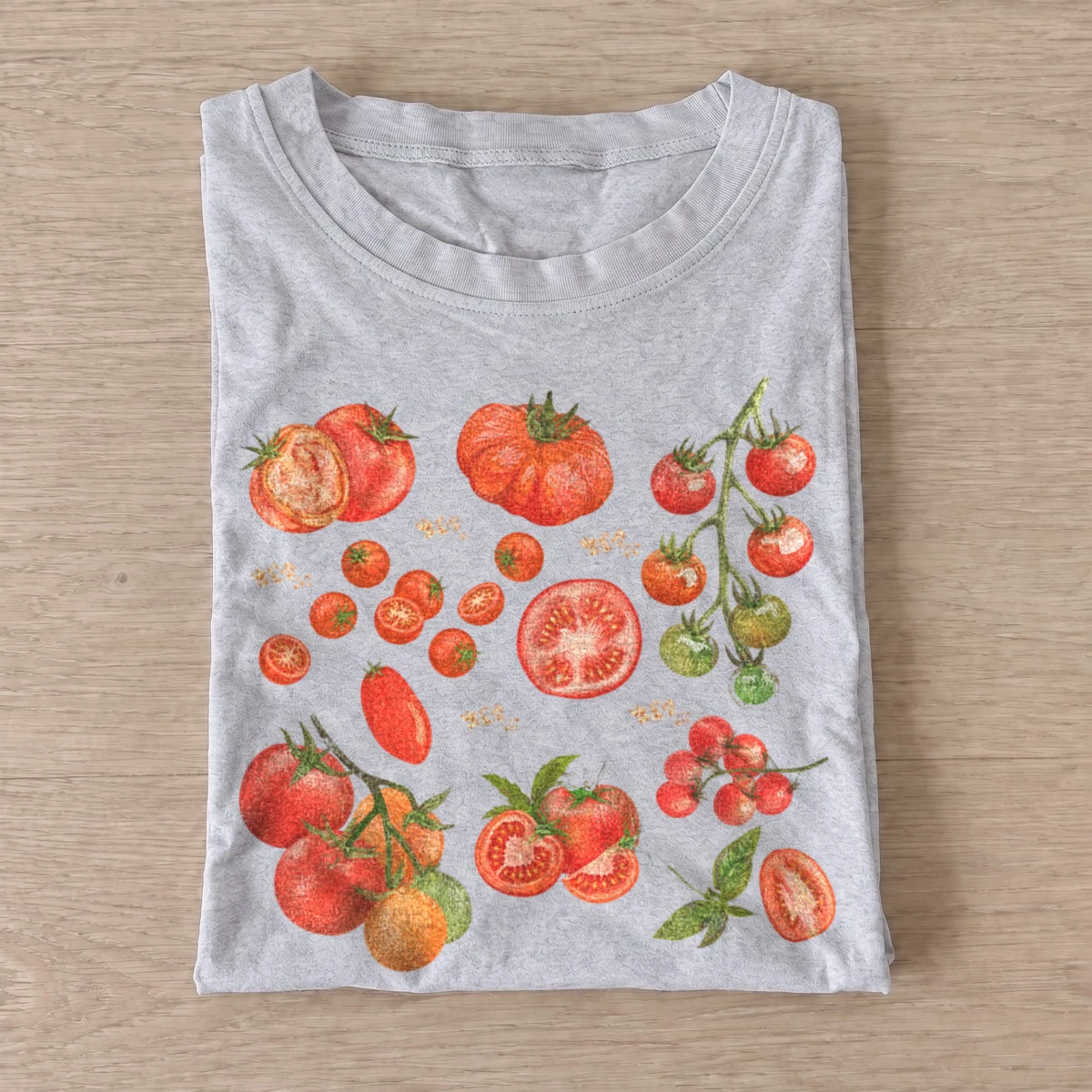 Tomato harvest botanical graphic t shirt gray20tomato harvest.webp