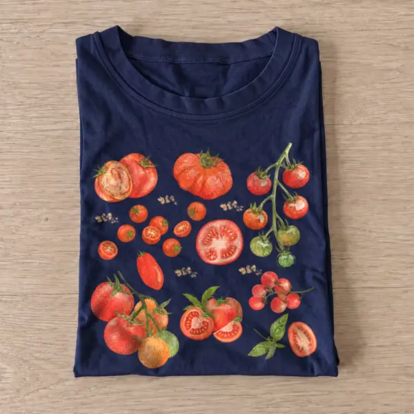 Tomato harvest botanical graphic t shirt navy20tomato harvest.webp