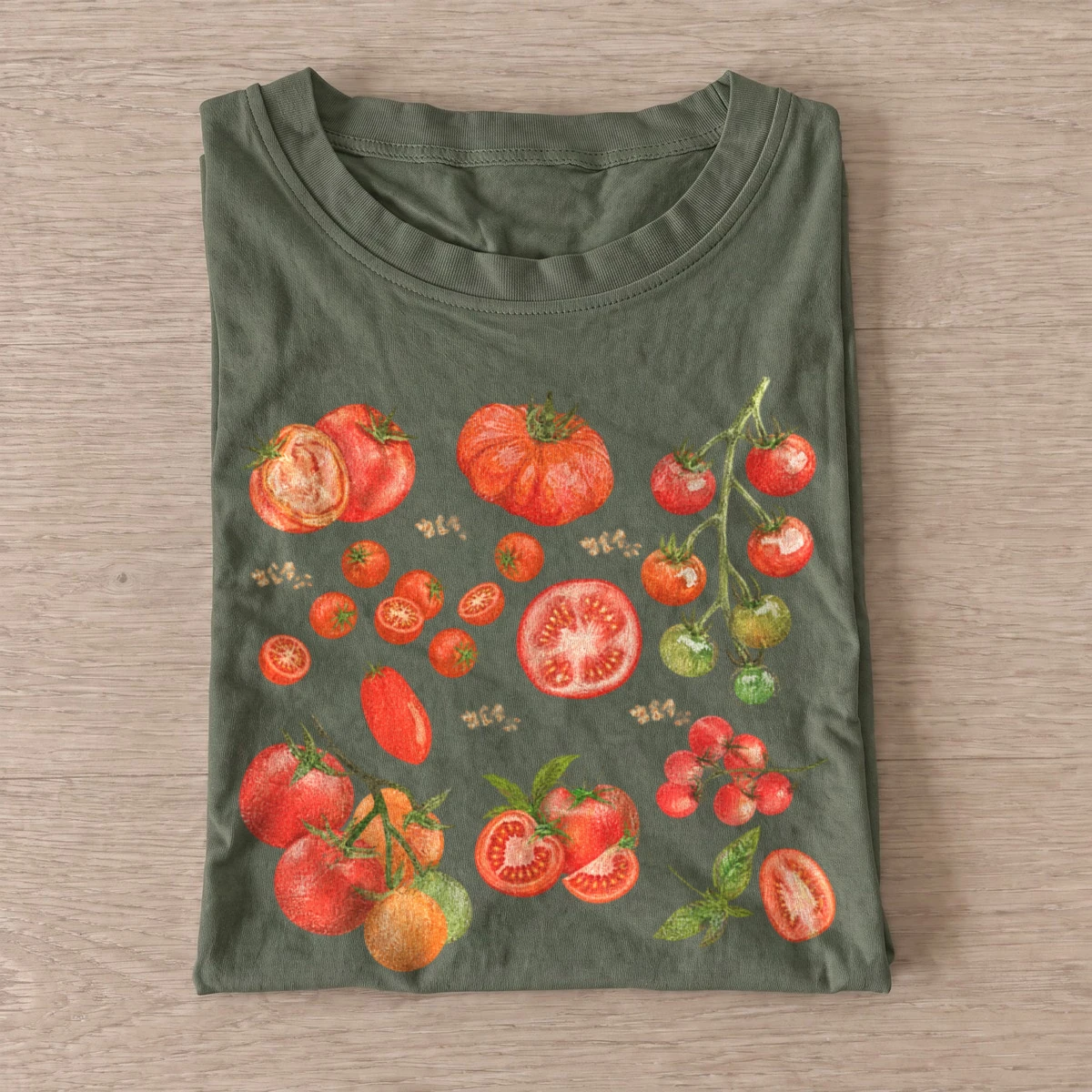 Tomato harvest botanical graphic t shirt olive20tomato harvest.webp