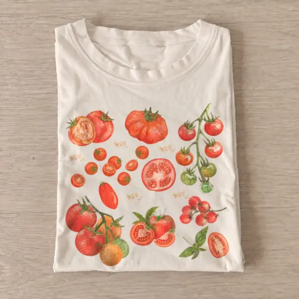 Tomato harvest botanical graphic t shirt sand20tomato harvest.webp