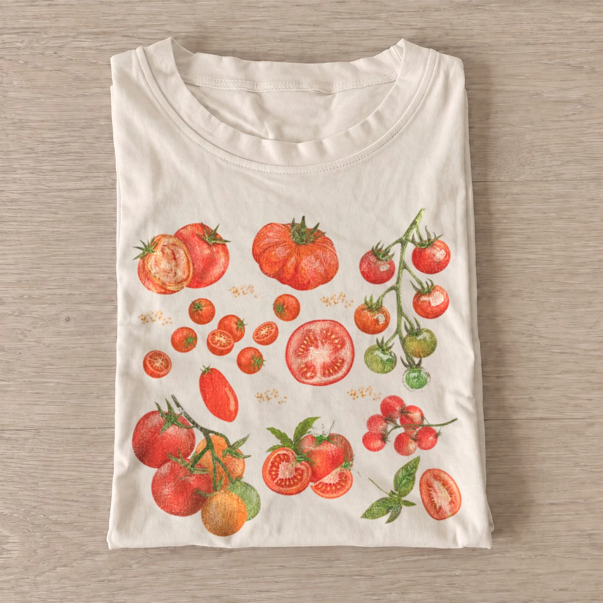 Tomato harvest botanical graphic t shirt sand20tomato harvest.webp