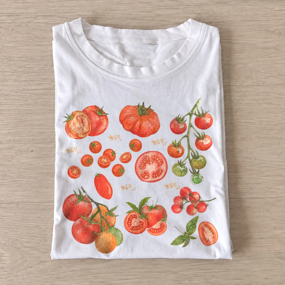 Tomato harvest botanical graphic t shirt white20tomato harvest.webp