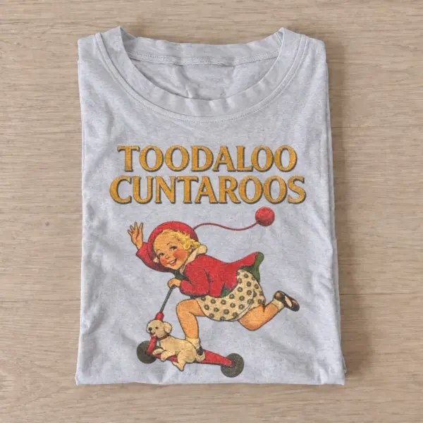 Toodaloo cuntaroos vintage girl graphic t shirt gray20toodaloo jester.webp