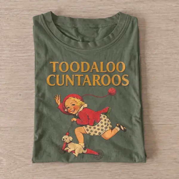Toodaloo cuntaroos vintage girl graphic t shirt olive20toodaloo jester.webp