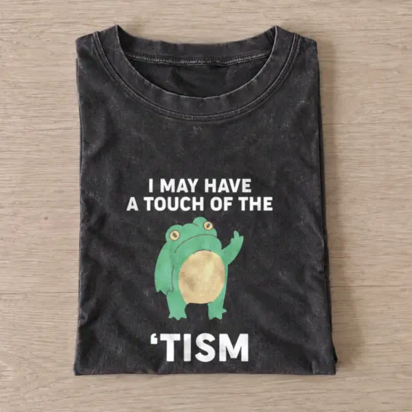 Touch of tism vintage t shirt washed20black20touch of tism.webp