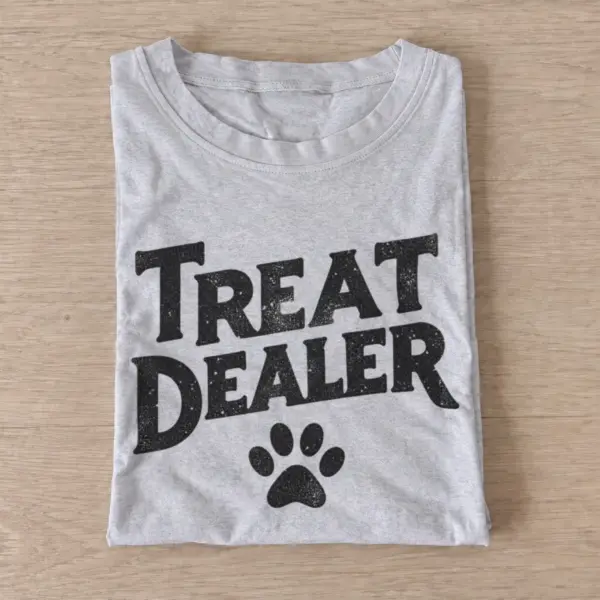 Treat dealer paw print t shirt gray20treat dealer.webp