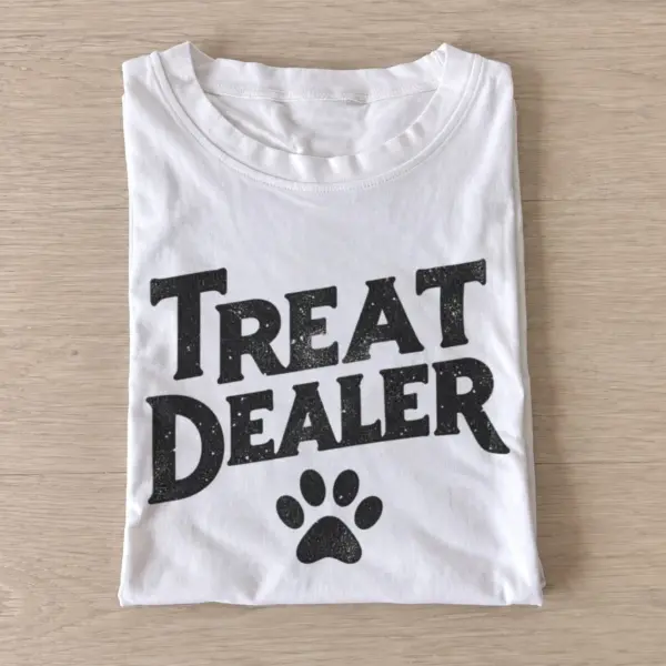 Treat dealer paw print t shirt white20treat dealer.webp