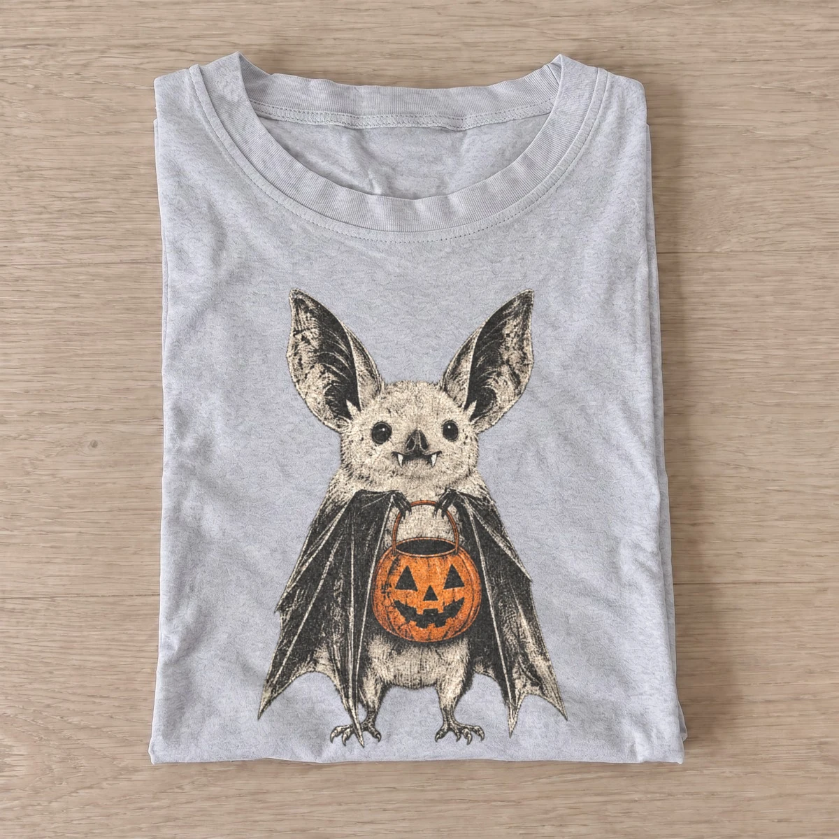 Trick or treat bat graphic t shirt gray20trick or treat bat.webp