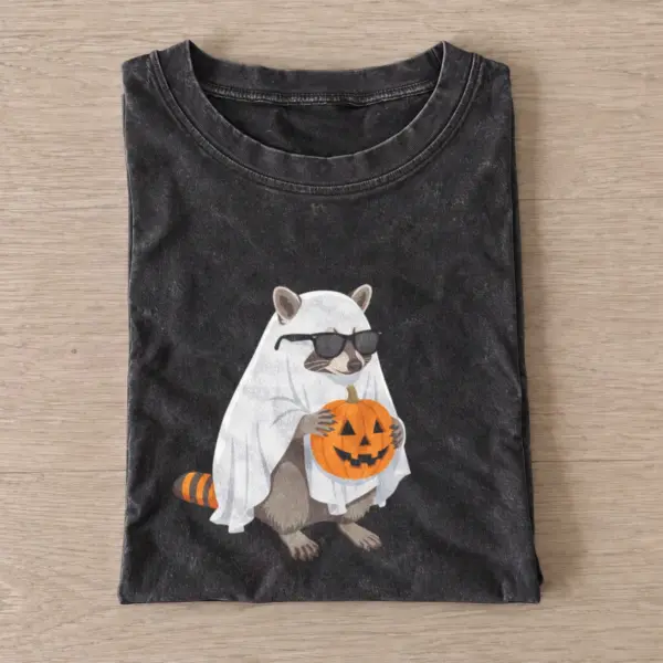Trick or treat raccoon vintage t shirt washed20black20trick or treat raccoon.webp