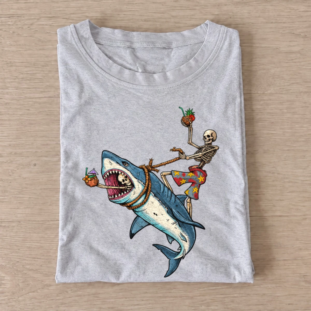Tropical shark ride t shirt gray20tropical shark ride.webp