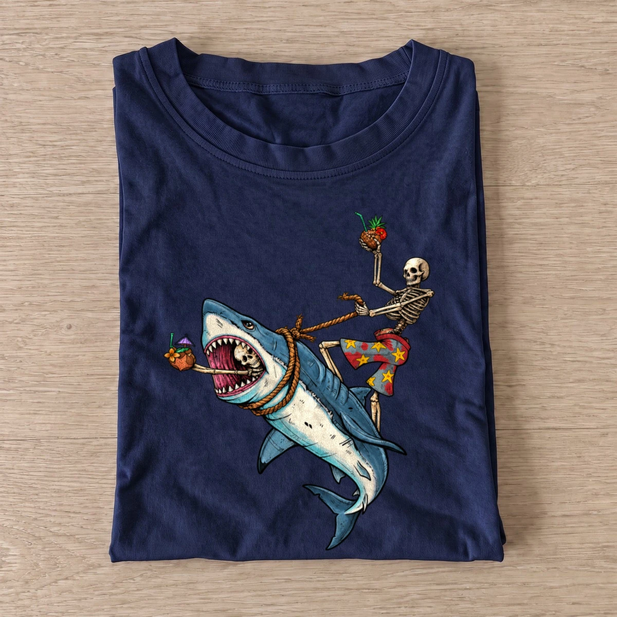 Tropical shark ride t shirt navy20tropical shark ride.webp