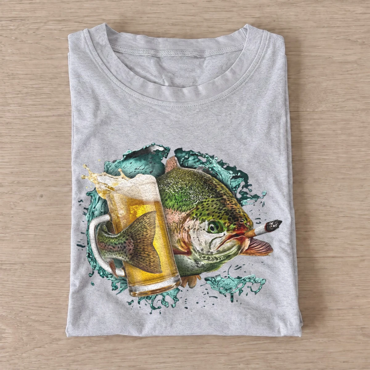 Trout cold catch t shirt gray trout cold catch