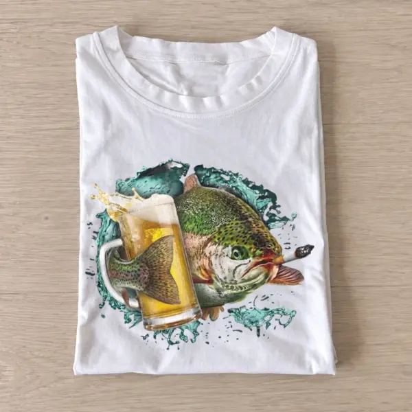 Trout cold catch t shirt white trout cold catch