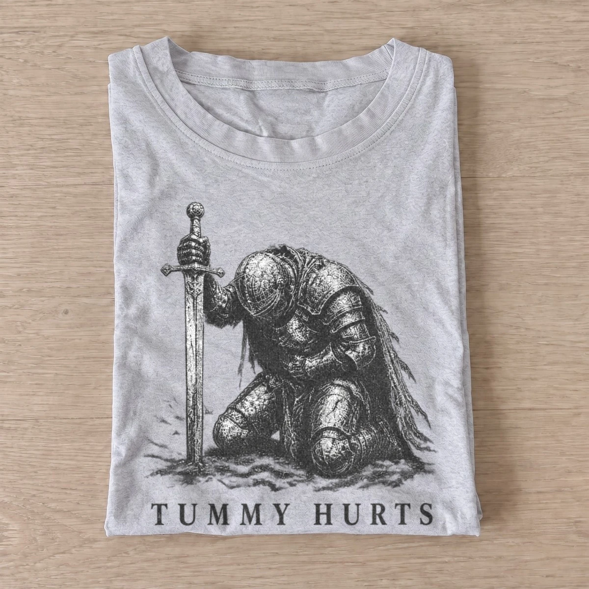 Tummy hurts knight t shirt gray20tummy hurts knight.webp