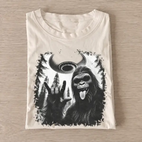 Ufo bigfoot forest graphic t shirt sand20ufo bigfoot.webp