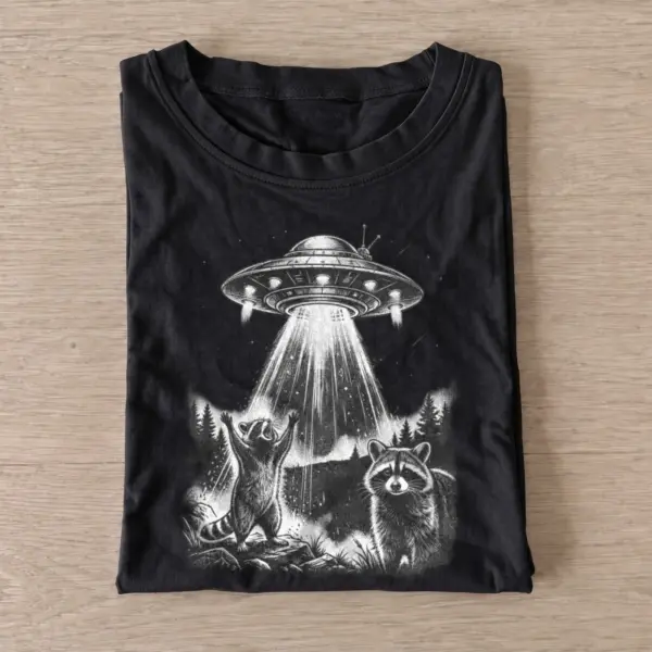 Ufo raccoon encounter t shirt black20ufo raccoon encounter.webp