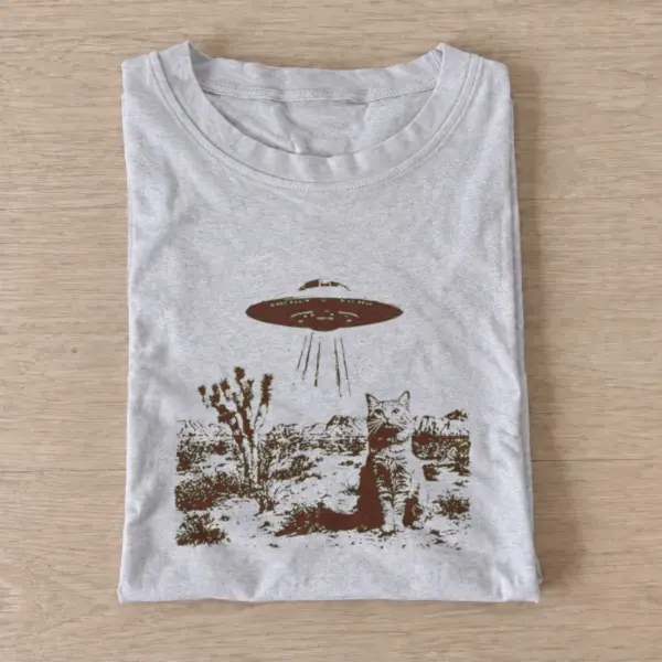 Ufo desert cat t shirt gray20ufo desert cat.webp