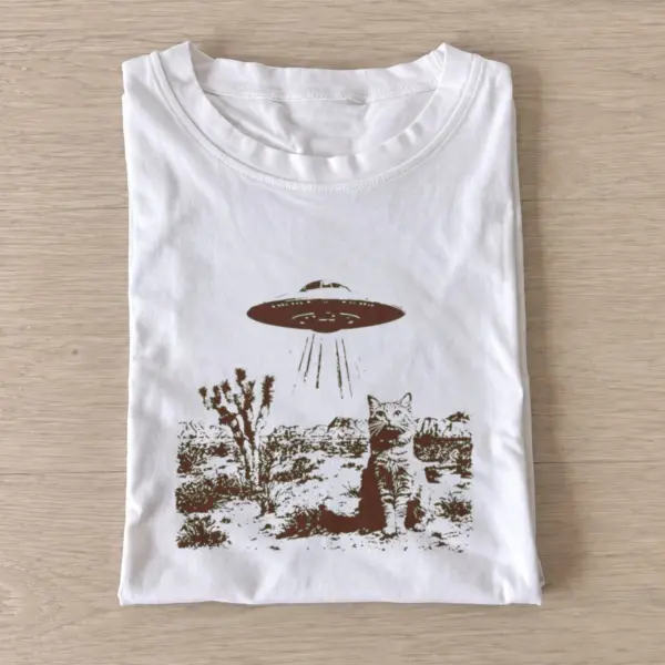 Ufo desert cat t shirt white20ufo desert cat.webp
