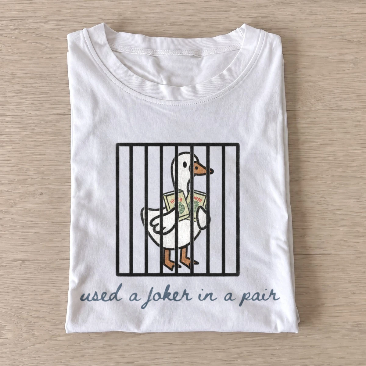 Used a joker in a pair jailed goose t shirt white20jailed joker goose.webp