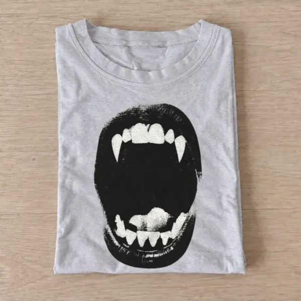 Vampire fangs graphic t shirt gray20vampire fangs.webp