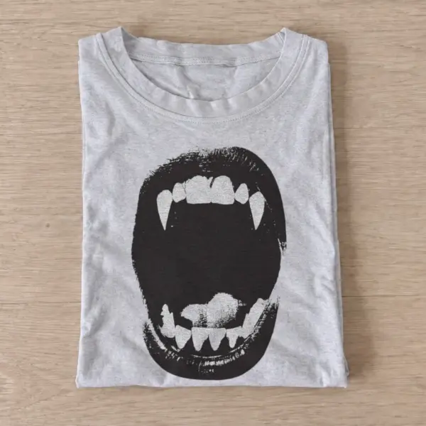 Vampire fangs mouth t shirt gray20vampire fangs mouth.webp