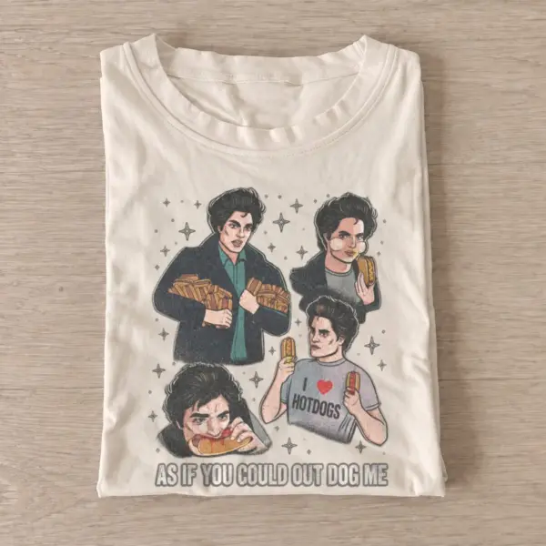 Vampire hotdog club as if you could out dog me t shirt sand20vampire hotdog club.webp