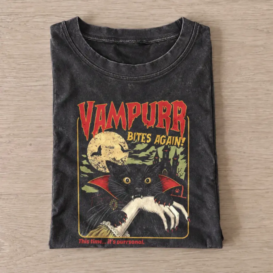 Vampurr bites again vintage t shirt washed20black20vampurr bites again.webp