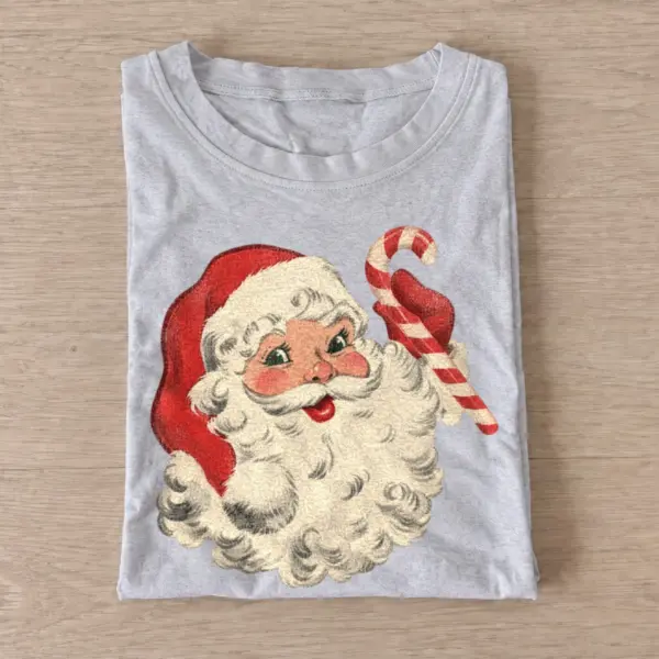 Vintage candy cane santa t shirt gray20candy cane santa.webp
