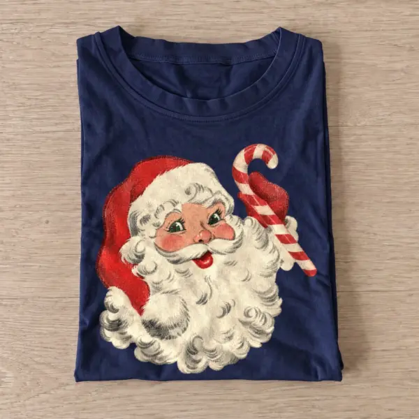 Vintage candy cane santa t shirt navy20candy cane santa.webp