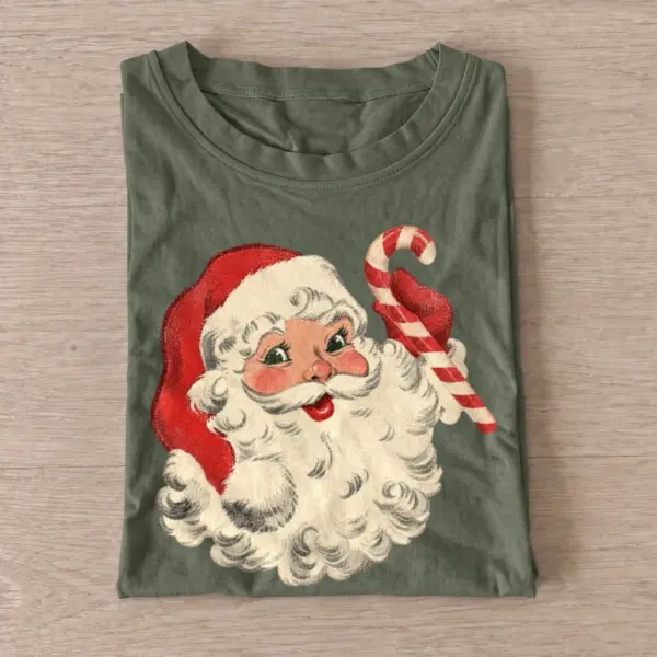 Vintage candy cane santa t shirt olive20candy cane santa.webp