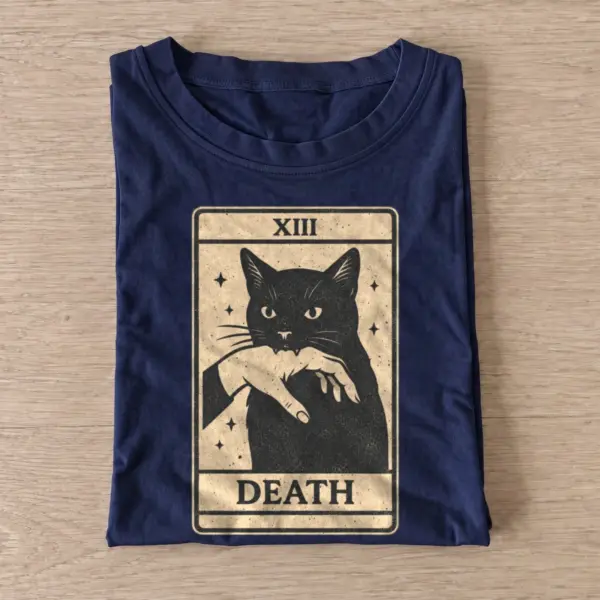 Vintage death cat tarot t shirt navy20vintage death cat.webp