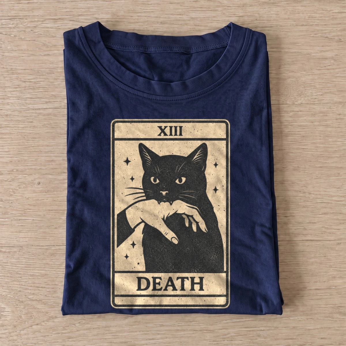 Vintage death cat tarot t shirt navy20vintage death cat.webp